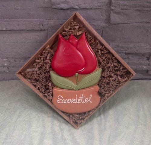 Kézműves mézeskalács tulipán kaspóban
