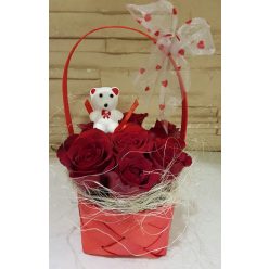 Rózsakosár macival