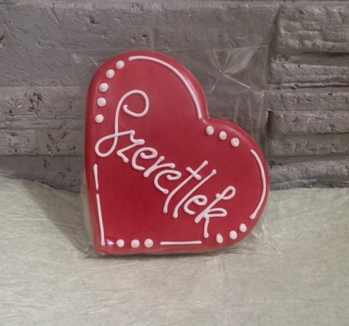 Kézműves mézeskalács szív "Szeretlek" felirattal
