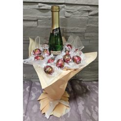   Deszert csokor kis pezsgővel és Lindt pralinéval ( Minimum 2 napos előrendeléssel kérhető)