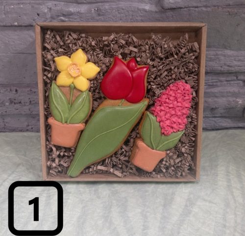 Kicsi virágos kézműves mézeskalács szett