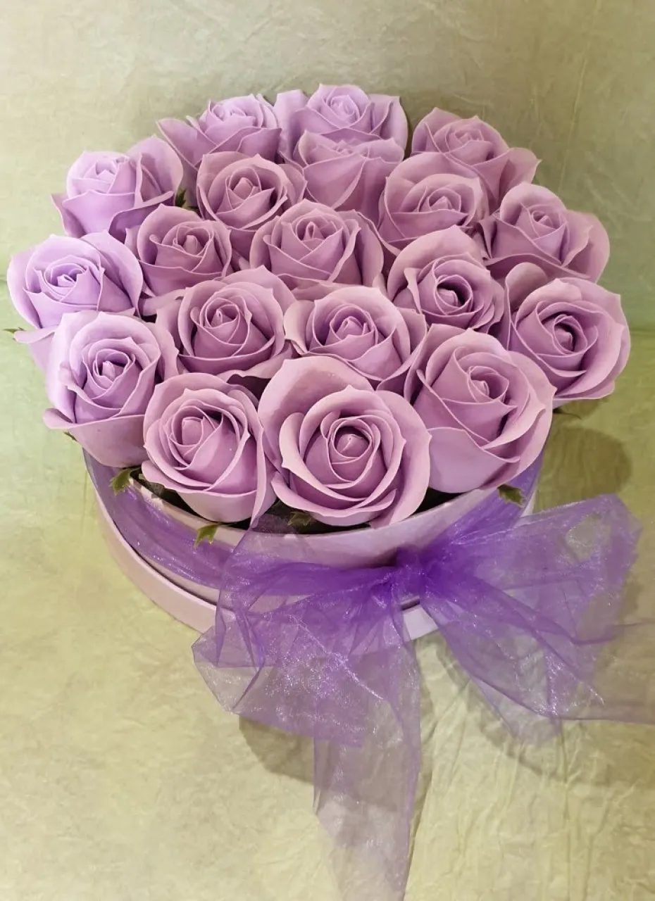 Szappan rózsa box levendula színű (Bp.-re és Pest megyébe rendelhető!)-419