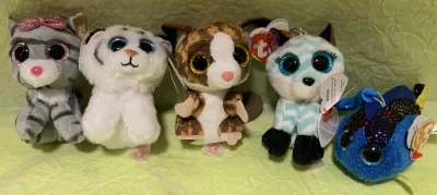 Kulcstartó (Csíkos cica, Fehér tigris, Maki, Kék róka, Hal)