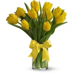 Lángoló tulipánok - 10 szál tulipán vázával    -960